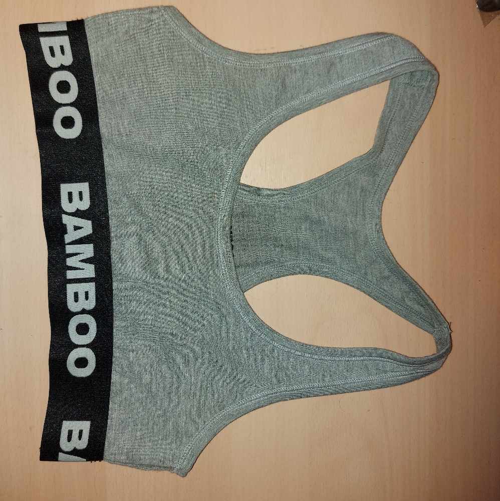Sports-Style Bra, Small, Grey Mix